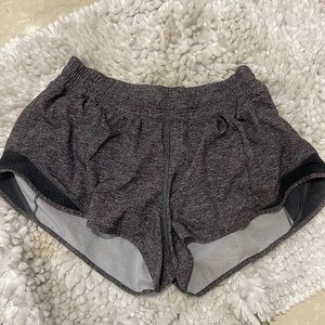 Lululemon shorts, heather color, run hotty hot